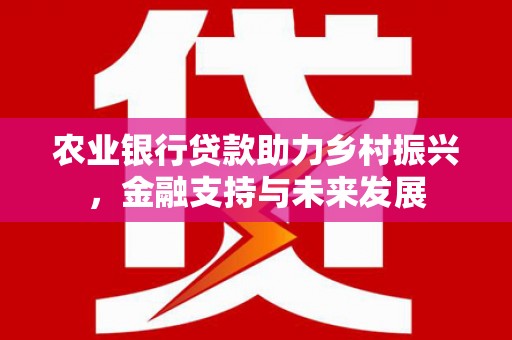 霍城农业银行贷款助力乡村振兴，金融支持与未来发展