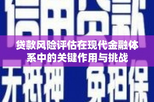 霍城贷款风险评估在现代金融体系中的关键作用与挑战