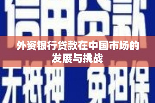 霍城外资银行贷款在中国市场的发展与挑战