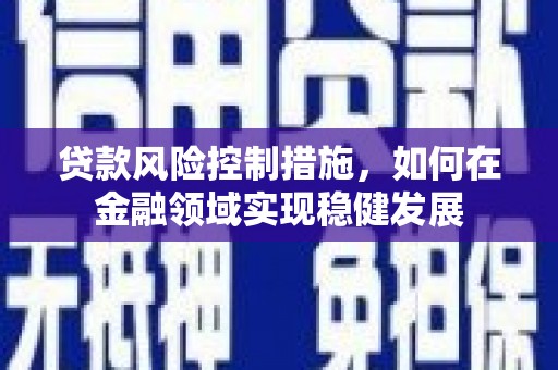 霍城贷款风险控制措施，如何在金融领域实现稳健发展