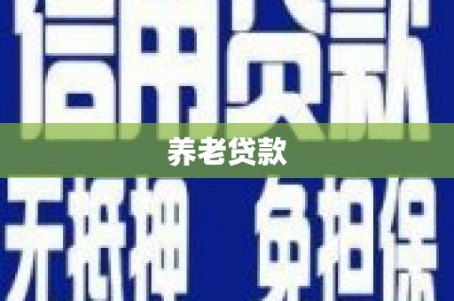 霍城养老贷款