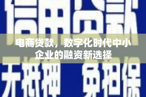 霍城电商贷款，数字化时代中小企业的融资新选择