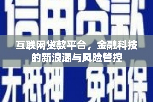 霍城互联网贷款平台，金融科技的新浪潮与风险管控
