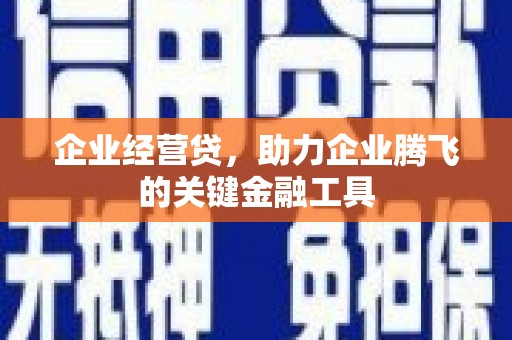 霍城企业经营贷，助力企业腾飞的关键金融工具