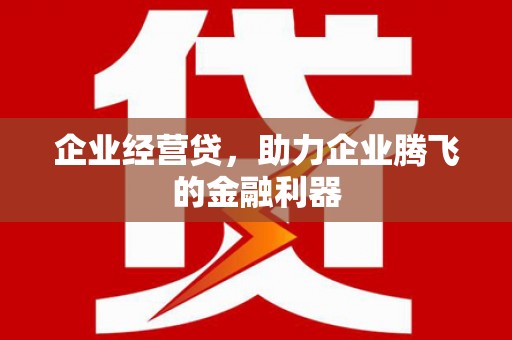霍城企业经营贷，助力企业腾飞的金融利器