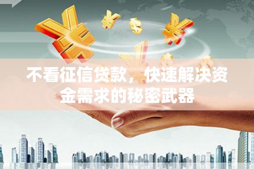 霍城不看征信贷款，快速解决资金需求的秘密武器