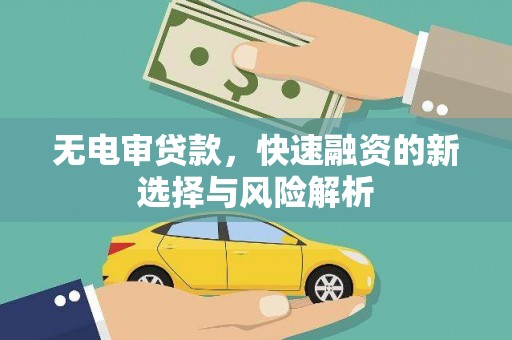 霍城无电审贷款，快速融资的新选择与风险解析