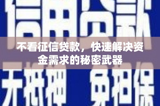 霍城不看征信贷款，快速解决资金需求的秘密武器