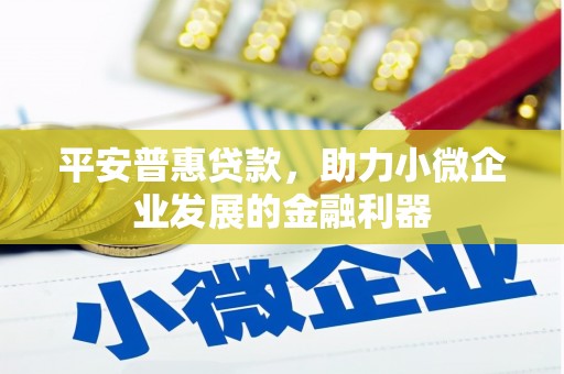霍城平安普惠贷款，助力小微企业发展的金融利器