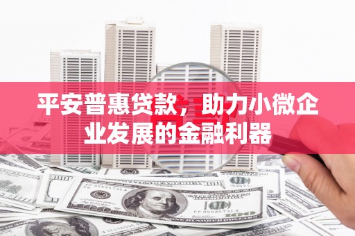霍城平安普惠贷款，助力小微企业发展的金融利器