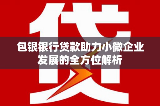 霍城包银银行贷款助力小微企业发展的全方位解析
