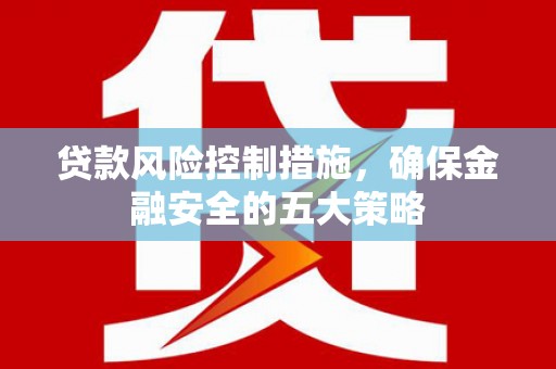 霍城贷款风险控制措施，确保金融安全的五大策略