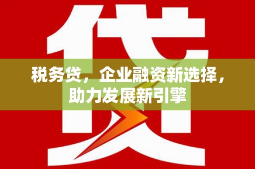 霍城税务贷，企业融资新选择，助力发展新引擎