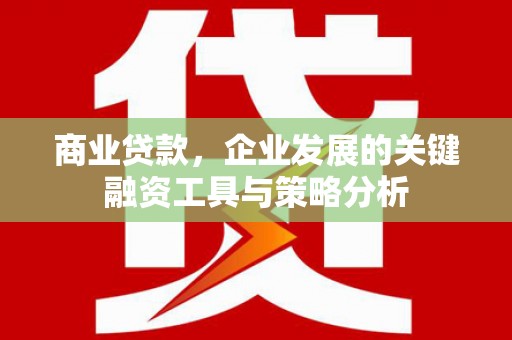 霍城商业贷款，企业发展的关键融资工具与策略分析