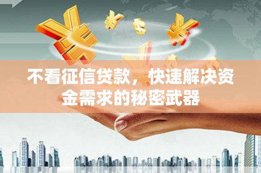 霍城不看征信贷款，快速解决资金需求的秘密武器