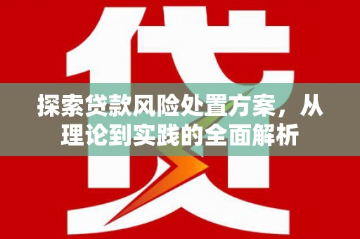 霍城探索贷款风险处置方案，从理论到实践的全面解析