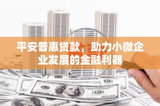 霍城平安普惠贷款，助力小微企业发展的金融利器